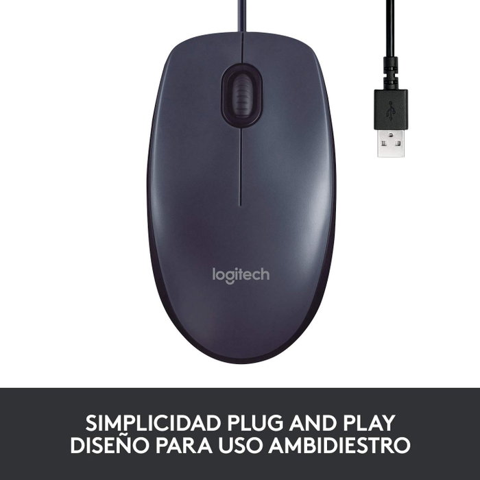 Logitech B100 Ratón Óptico USB Negro